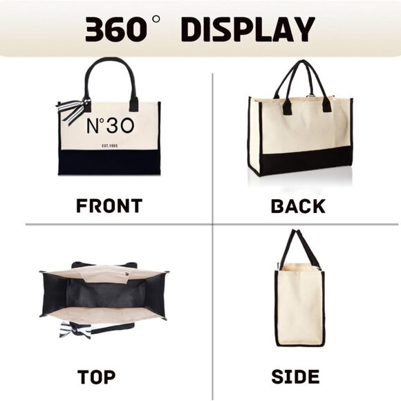 Birthday Tote Bag Canvas Gift for Women Keepsake Party Beach Travel - Picture 4 of 7